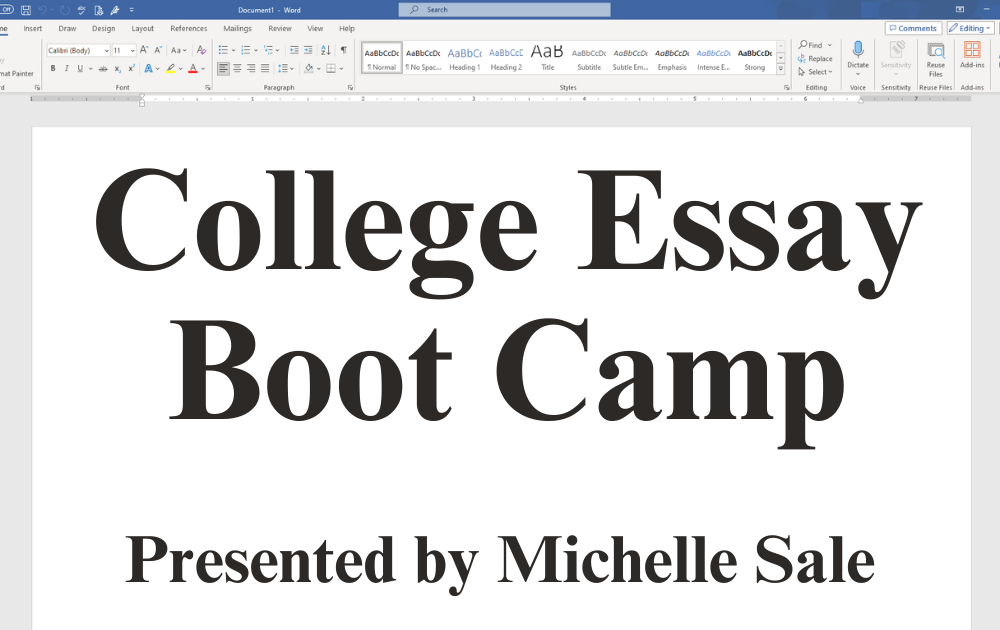 College Essay Boot Camp