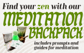 Find your zen with our Meditation Backpack, includes prompts and guides for meditation